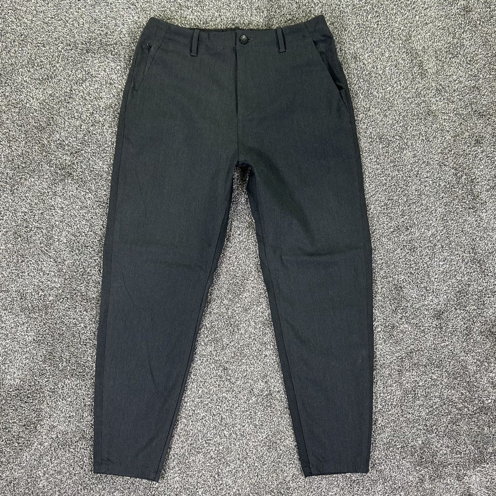 DU/ER Performance Stretch Pants Mens 33x28 Charcoal Gray Slim Fit Modern Trouser